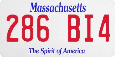 MA license plate 286BI4