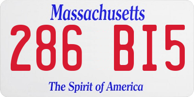 MA license plate 286BI5