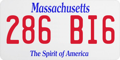 MA license plate 286BI6