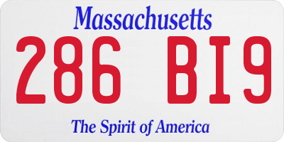 MA license plate 286BI9