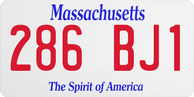 MA license plate 286BJ1