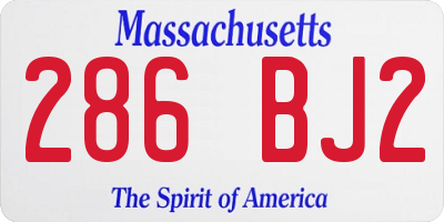 MA license plate 286BJ2