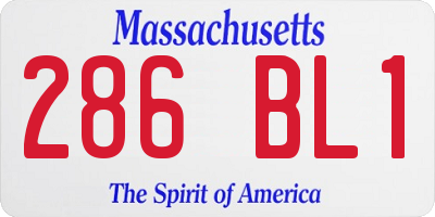 MA license plate 286BL1