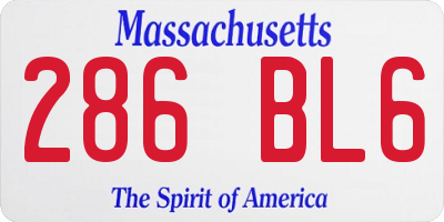 MA license plate 286BL6