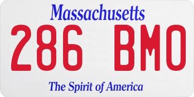 MA license plate 286BM0
