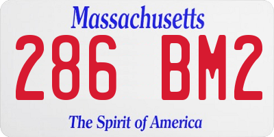 MA license plate 286BM2