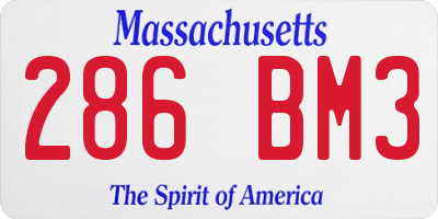 MA license plate 286BM3