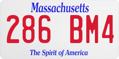 MA license plate 286BM4