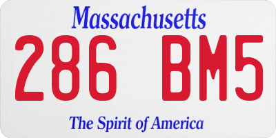 MA license plate 286BM5