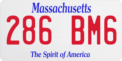 MA license plate 286BM6