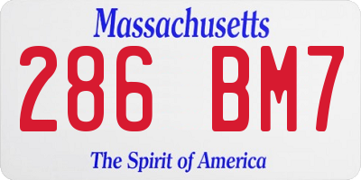 MA license plate 286BM7