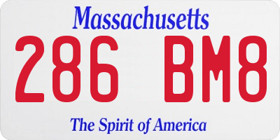 MA license plate 286BM8