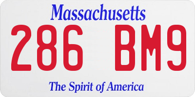 MA license plate 286BM9