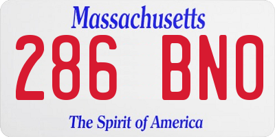MA license plate 286BN0