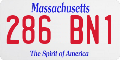 MA license plate 286BN1