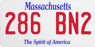 MA license plate 286BN2
