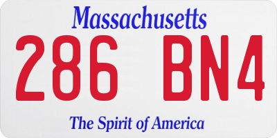 MA license plate 286BN4