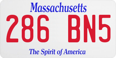 MA license plate 286BN5