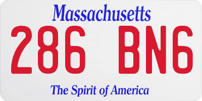 MA license plate 286BN6
