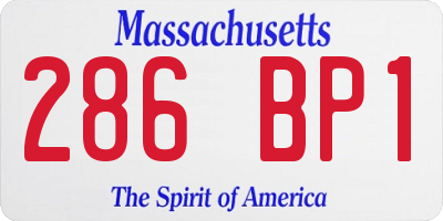 MA license plate 286BP1