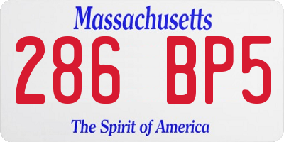 MA license plate 286BP5