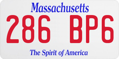 MA license plate 286BP6