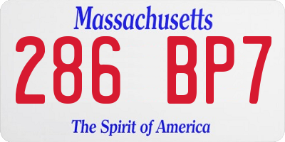 MA license plate 286BP7
