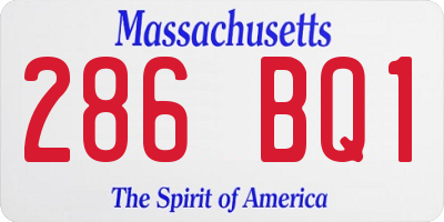 MA license plate 286BQ1