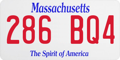 MA license plate 286BQ4