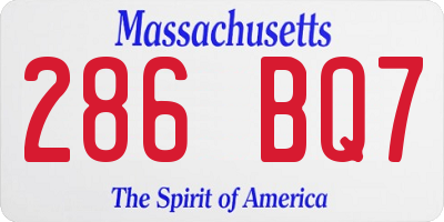 MA license plate 286BQ7