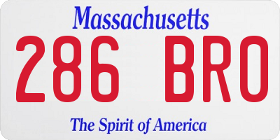MA license plate 286BR0