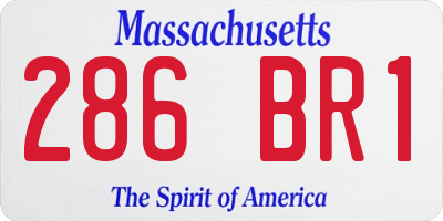 MA license plate 286BR1