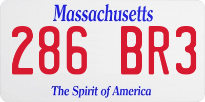 MA license plate 286BR3
