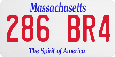 MA license plate 286BR4