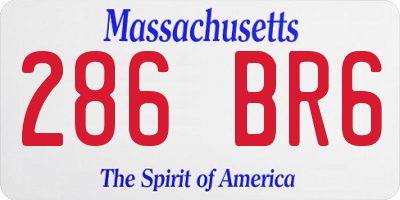 MA license plate 286BR6