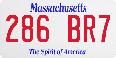 MA license plate 286BR7
