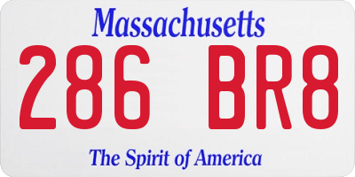 MA license plate 286BR8