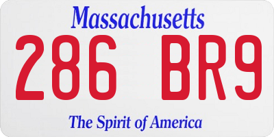MA license plate 286BR9