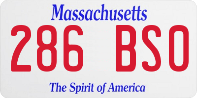 MA license plate 286BS0
