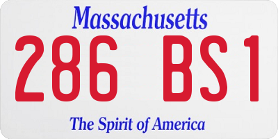 MA license plate 286BS1