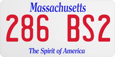 MA license plate 286BS2