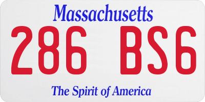 MA license plate 286BS6