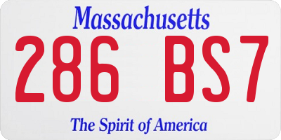 MA license plate 286BS7