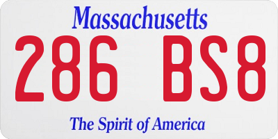 MA license plate 286BS8