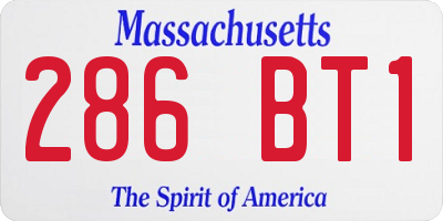 MA license plate 286BT1