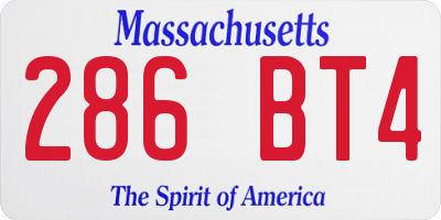 MA license plate 286BT4