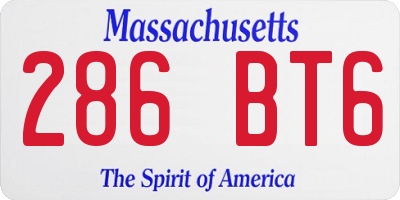 MA license plate 286BT6