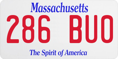 MA license plate 286BU0