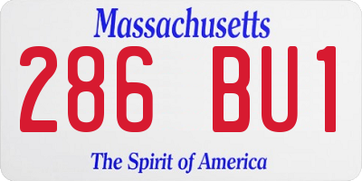 MA license plate 286BU1