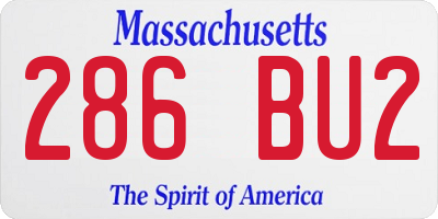 MA license plate 286BU2